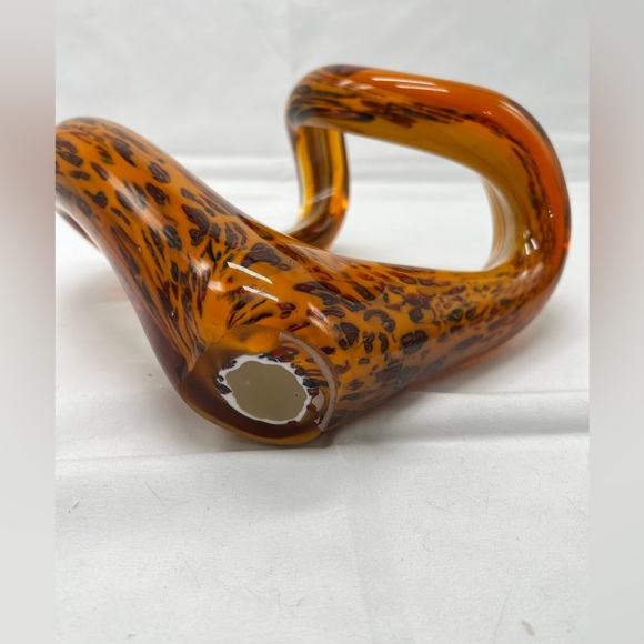 Unique Murano style art glass, abstract, free sculpture, amber leopard print - Picture 4 of 6